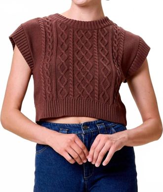 Cleobella Gigi Crop Sweater In Mocha Brown