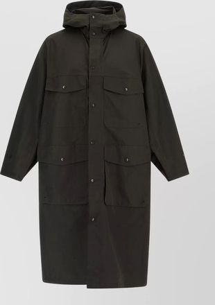 Christophe Lemaire hooded trench coat long cut pockets
