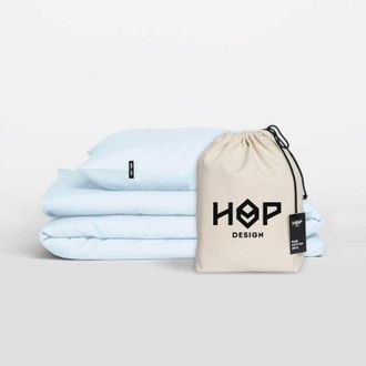 OEM Ropa De Cama Pure - Algod&oacute;n Puro - Azul Pastel 160/200cm + 2 Fundas De Almohada 50/60cm