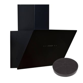 Sia 60cm Black Touch Control Cooker Hood Extractor Fan with Carbon Filter