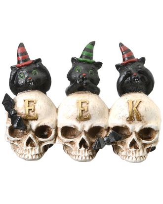 National Tree Company 5 Eek Skulls With Black Cats