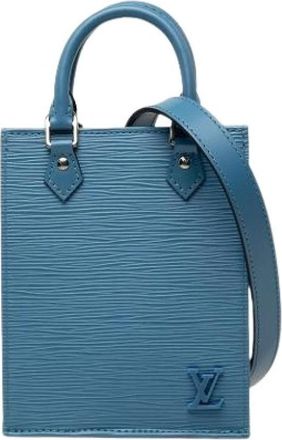 Louis Vuitton Pre-owned Petit Sac Plat - Dames - Vintage Mini Tas - Blauw - ONE Size - Leer - Vintage