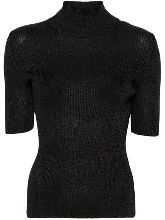 Missoni high neck glitter-detail top - Black
