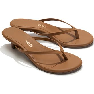 Tkees Julia Kitten Heel Flip Flop in Camel at Nordstrom, Size 10