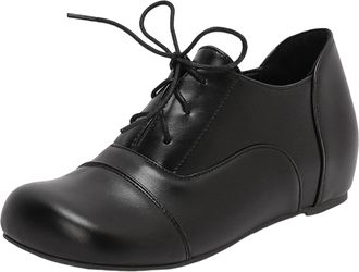 Generic Black Ladies Lace Up Flat Shoes Round Toe Color Block Design Comfortable Casual Fashion Versatile Wear for Daily Use