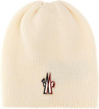 Moncler (WMNS) Moncler Grenoble Logo Wool Beanie Off White 3B00010M1131030