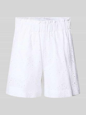 Pieces Loose Fit Bermudas mit Lochstickerei Modell VILDE in Weiss, Gr&ouml;&szlig;e XL
