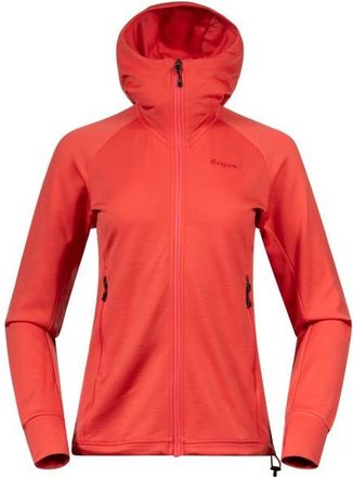 Bergans Rabot Merino Tech Midlayer Hoodie Merinohoodie f&uuml;r Damen | rot