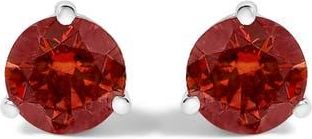 House of Brilliance 14K White Gold 3/4 Cttw Red Lab-Grown Diamond Stud Earrings at Nordstrom