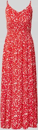 Ichi Midikleid aus reiner Viskose Modell Marrakech in Rot, Gr&ouml;&szlig;e XXL