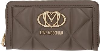 Love Moschino Grote Portemonnee - Dames - Portefeuilles - Bruin - ONE Size - Leer - Accessoires