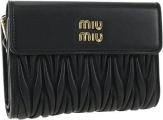 Miu Miu Pre-owned Leren Portemonnee - Dames - Vintage Accessoires - Zwart - ONE Size - Leer - Vintage
