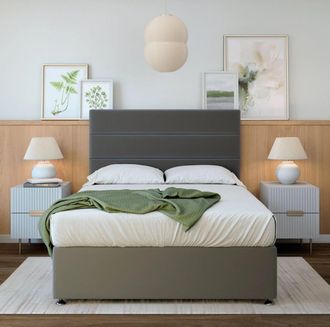 Bedmaster Plush Velvet Divan Base in Grey | Size: Small Double