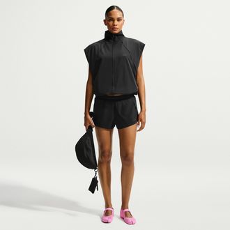 Nike Womens SKIMS Stretch Nylon Runner Shorts in Black | IU2226-054