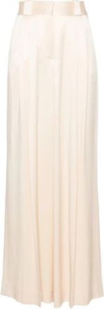 Blaz&eacute; Milano Novalis Palazzo Broek - Dames - Wijde Broeken - Beige - XS - Satijn - Broeken