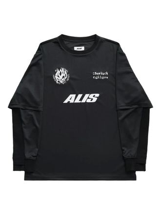 ALIS T-shirt Comeback Club a maniche lunghe - Nero