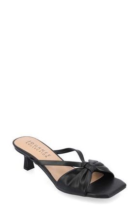 Journee Collection Starling Kitten Heel Sandal in Solid Black at Nordstrom Rack, Size 7.5