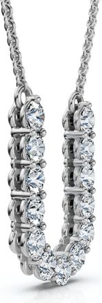 Pompeii3 1Ct Diamond Initial U Pendant 14k Gold 18 Necklace Lab Grown 5/8 Tall