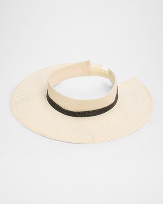 Brunello Cucinelli Hemp Visor with Monili Band