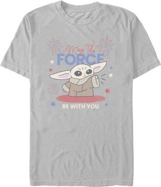 Star Wars Mens Star Wars The Mandalorian The Fireworks Be With You T Shirt in Ice Grey at Nordstrom, Size Xxx-Large
