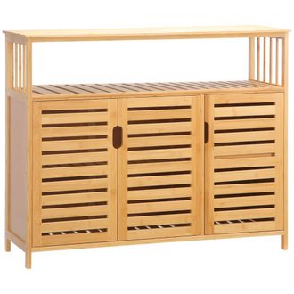 HOMCOM Aparador para sal&oacute;n 100x35x82 cm madera natural