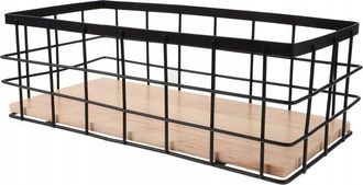 OEM Cesta Mural Ba&ntilde;o Elegante Metal Madera