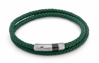 Tateossian Unisex Octagon Click Pelle Bracelet In Green