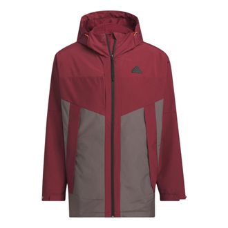 adidas City Escape Blocking Jacket Asia Sizing Red Grey JE8577