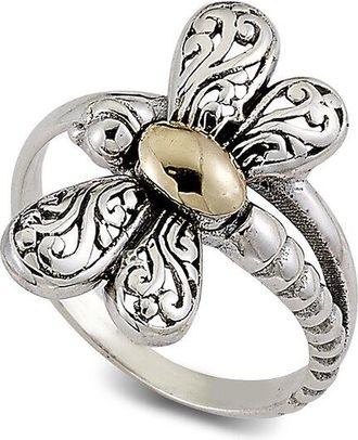 Samuel B. 18K Over Silver Dragonfly Ring