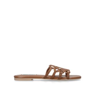 Steve Madden Womens Leather Lotus Tan Sandals - Size UK 6