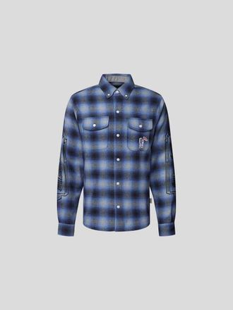 Billionaire Boys Club Freizeithemd mit Vichy-Karo in Blau, Gr&ouml;&szlig;e L