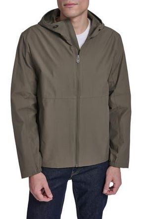 Cole Haan Water Resistant Packable Hooded Cotton Blend Running Jacket in Olive at Nordstrom Rack, Size Xx-Large