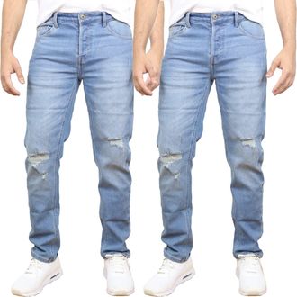 Blue Ice Mens Stretch Ripped Jeans-2 Pack