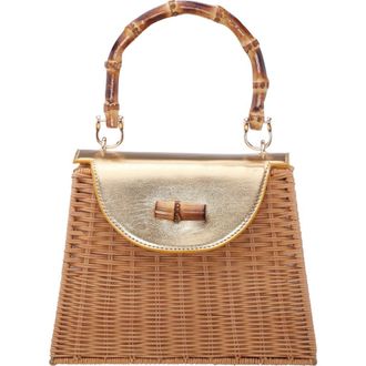Nina Capri Top Handle Bag in Natural/gold at Nordstrom