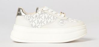 Michael Kors Girls Coated Cotton Low-Top Sneakers with Monogram and Platform Sole