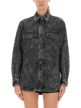 Golden Goose Ollie Boyfriens Shirt With Laser Flowers