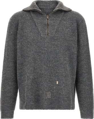 Maison Margiela Truien - Heren - V-hals truien - Grijs - L - Truien & Vesten