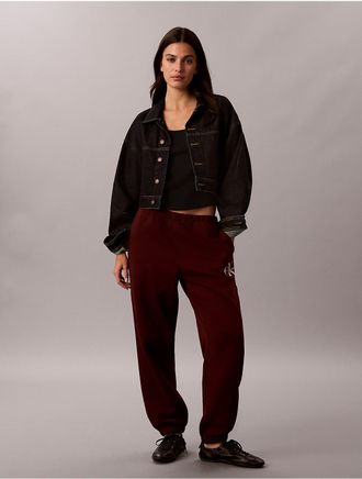 Calvin Klein Jeans Calvin Klein Womens Rhinestone Monologo Fleece Sweatpants - Red - XL