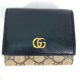 Gucci Beige Black Leather Pvc Wallet (Bi-Fold) (Pre-Owned)