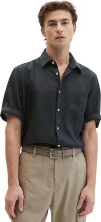 Marc O'Polo Leinenhemd MARC OPOLO, Herren, Gr. XXL, N-Gr, schwarz navy, Web, Obermaterial: 100% Leinen, regular fit, Hemden Leinenhemd, mit aufgesetzter Brusttasc