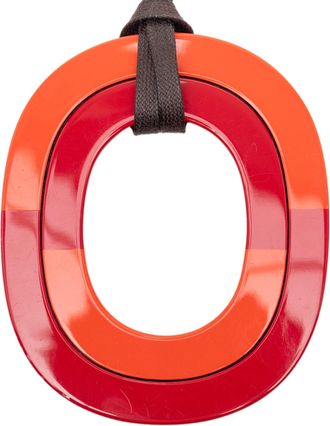 Herm&egrave;s Orange Buffalo Horn Isthme Pendant Necklace