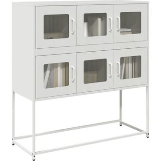 vidaXL Credenza Bianca 100,5x39x107 cm in Acciaio Laminato a Freddo - Vidaxl