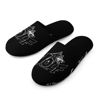 Generic Wolf with Fangs Mens House Slippers Slip Indoor Slipper On Shoes Warm Outdoor