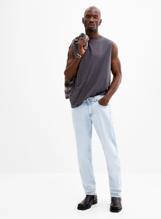 Only & Sons Mens Weft bleached jean Straight fit