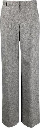 Nina Ricci Tailored Broeken met Slitten - Dames - Wijde Broeken - Grijs - 2XS - Wol - Broeken