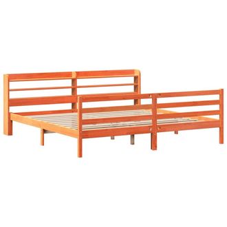 Berkfield Home Decorative Bed Frame without Mattress Wax Brown 200x200 cm Solid