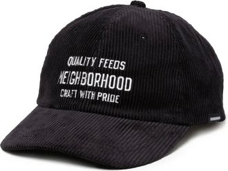 Neighborhood Ribfluwelen honkbalpet met borduurwerk - Zwart