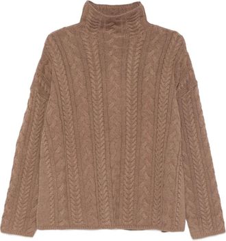 Max Mara Kabelgebreide coltrui - Bruin