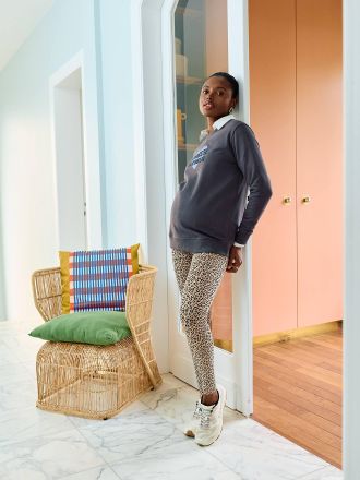 Vertbaudet Umstands-Sweatshirt mit Herzmotiv anthrazit