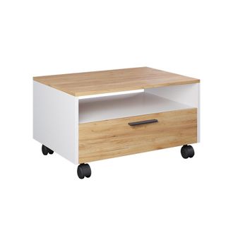 Vicco Mesa De Centro Bibo, Roble Blanco/dorado, 70 X 52.4 Cm, Vicco